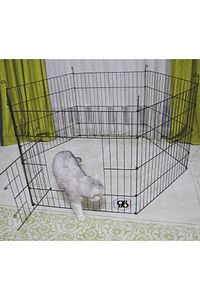 - Köpek Çit Oyun Eğitim Alanı 60cm X 48 Cm - 6 Parça Panel Çit- Siyah Renk Okkcs-01 ürün fotoğrafı