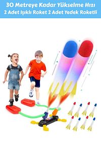 Air Rocket Oyuncak 4 Roket Ve Havalı Roketatar Tekli Açık Hava Oyuncağı ürün fotoğrafı