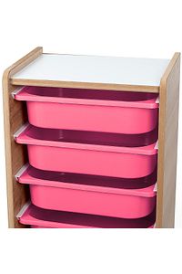 6 Çekmeceli Çocuk Oyuncak ve Aktivite Dolabı,Ceviz-Pembe 18mm MDF ürün fotoğrafı
