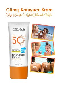 Yüksek Koruyucu, Leke Karşıtı Güneş Kremi 50 SPF+ Waterproof UVA + UVB 50 ML ürün fotoğrafı