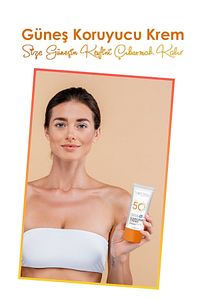 Yüksek Koruyucu, Leke Karşıtı Güneş Kremi 50 SPF+ Waterproof UVA + UVB 50 ML ürün fotoğrafı