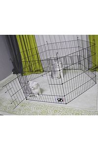 - Köpek Çit Oyun Eğitim Alanı 60cm X 48 Cm - 6 Parça Panel Çit- Siyah Renk Okkcs-01 ürün fotoğrafı