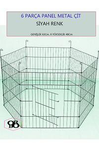 - Köpek Çit Oyun Eğitim Alanı 60cm X 48 Cm - 6 Parça Panel Çit- Siyah Renk Okkcs-01 ürün fotoğrafı