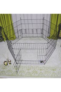 - Köpek Çit Oyun Eğitim Alanı 60cm X 48 Cm - 6 Parça Panel Çit- Siyah Renk Okkcs-01 ürün fotoğrafı