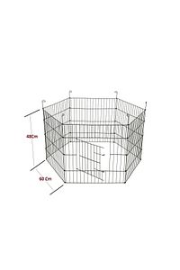 - Köpek Çit Oyun Eğitim Alanı 60cm X 48 Cm - 6 Parça Panel Çit- Siyah Renk Okkcs-01 ürün fotoğrafı
