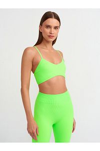 3714 V Yaka İp Askılı Bra-Neon Yeşil ürün fotoğrafı