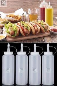 Chef Hazırlık Şişesi (4 Adet) Kapaklı Salata Sosu Zeytinyağı Ketçap Mayonez Sıkma Sosluk 400 Ml ürün fotoğrafı