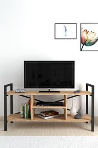 Tv Sehpası Raflı Tv Ünitesi Televizyon Sehpası Çam ürün fotoğrafı