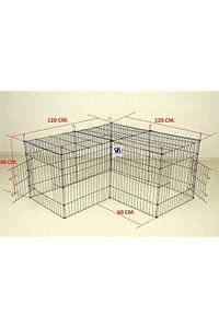 - Köpek/kedi Çiti Kafesi 120cm.x60cmx48cm- * Ltip* Oyun Eğitim Alanı 11 Parça Panel Çit- Siyah ürün fotoğrafı