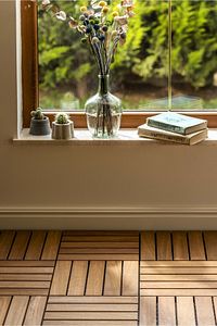 İroko Ağacı Balkon Bahçe Ahşap Yer Döşemesi Karo Deck 30x30 Cm – 10 Adet (0,9m2) ürün fotoğrafı