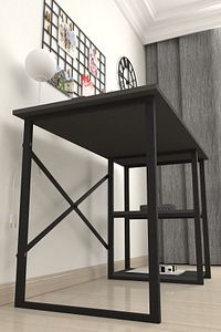60x120 Cm 2 Raflı Çalışma Masası Bilgisayar Masası Ofis Ders Yemek Masası Antrasit ürün fotoğrafı