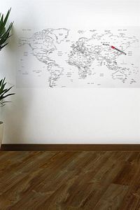 Yazılabilir Dünya Haritası Manyetik Duvar Stickerı 110 x 56 cm ürün fotoğrafı