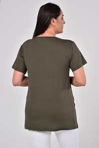 Büyük Beden Organik Pamuklu Yandan Yırtmaçlı Likralı Konfor Modeli Kısa Kollu Spor Ve Günlük T-shirt ürün fotoğrafı