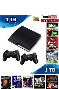 Ps3 Playstation 3 1tb Slim Konsol+ 250 Oyun+2kol ürün fotoğrafı