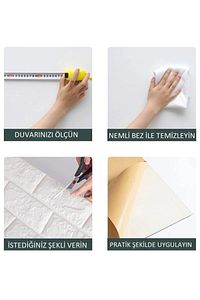 Duvar Paneli Beyaz 3d Dekoratif Kendinden Yapışkanlı Esnek Duvar Kağıdı Kaplama Paneli Köpük ürün fotoğrafı