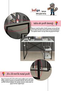 60x120 Cm 2 Raflı Çalışma Masası Bilgisayar Masası Ofis Ders Yemek Masası Beyaz ürün fotoğrafı