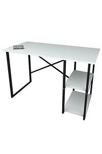 60x120 Cm 2 Raflı Çalışma Masası Bilgisayar Masası Ofis Ders Yemek Masası Beyaz ürün fotoğrafı