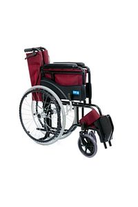 Dm809 Bordo Kumaş Standart Transfer Refakatçı Frenli Tekerlekli Sandalye ürün fotoğrafı