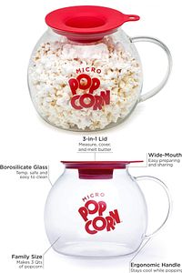 Lila Micro POPCORN Borosilikat Cam Mısır Patlatma Tenceresi ( Ocak Üstünde ve mikrodalga Uygundur) ürün fotoğrafı