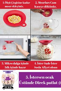 Lila Micro POPCORN Borosilikat Cam Mısır Patlatma Tenceresi ( Ocak Üstünde ve mikrodalga Uygundur) ürün fotoğrafı