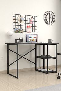 60x120 Cm 2 Raflı Çalışma Masası Bilgisayar Masası Ofis Ders Yemek Masası Antrasit ürün fotoğrafı