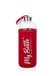 Kırmızı Sağlıklı Cam Matara 1000 ml Su Şişesi 1lt Sporcu Matarası ürün fotoğrafı