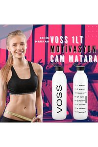 2'li Motivasyon Cam Matara 1000 ml Su Şişesi 1lt ürün fotoğrafı