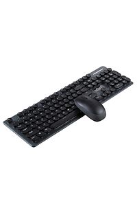 Retro Yuvarlak Tuşlu Ergonomik Kablosuz Klavye Ve Mouse (FARE) Seti - KL-271 ürün fotoğrafı