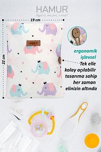 Anne Bebek Bakım Çantası Yenidoğan Alt Açma Değiştirme Düzenleyici Çantası Organizer Elephant ürün fotoğrafı