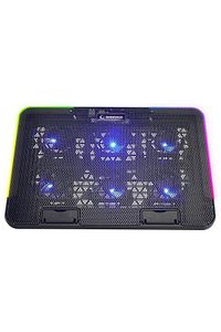 SIXPOWER R9 6 Fan RGB Işıklı Telefon Uyumlu Tutuculu Usb Çoklayıcı Notebook Soğutucu Stand ürün fotoğrafı