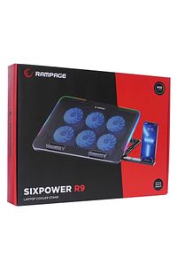 SIXPOWER R9 6 Fan RGB Işıklı Telefon Uyumlu Tutuculu Usb Çoklayıcı Notebook Soğutucu Stand ürün fotoğrafı