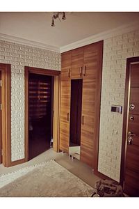 Kendinden Yapışkanlı Silinebilir Beyaz 3d Esnek Duvar Kağıdı Ev Ofis Salon Paneli 1 Adet 70x38 Cm ürün fotoğrafı