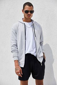 Gri Fermuarlı Kapüşonlu Erkek Sweatshirt ürün fotoğrafı