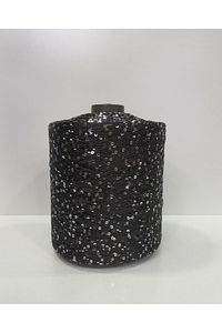 Siyah Renk Üzeri Gümüş Pullu İp (Yeni) 200 Gram ürün fotoğrafı