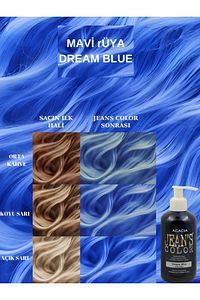 Jean's Color Amonyaksız Renkli Saç Boyası Mavi Rüya 250 ml . Dream Blue Hair Dye 8680114782850 ürün fotoğrafı