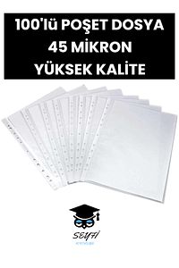 100 Adet Şeffaf Poşet Dosya 45 Mikron Föy Dosya 100'lü Paket ürün fotoğrafı