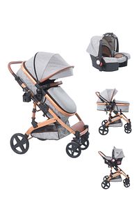 Maccon Alpine Gold Kapitone Amortisörlü Çift Yönlü 6 In 1 Travel Sistem Bebek Arabası Yağmurluk ürün fotoğrafı