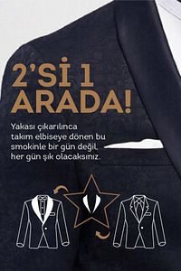 Erkek Slim Fit Dar Kesim Desenli Smokin Damatlık ürün fotoğrafı