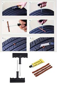 Motosiklet Otomobil Bisiklet Scooter Araba Lastik Tamiri Set Lastik Tamir Kiti Fitil Atma Seti ürün fotoğrafı