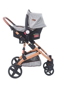 Maccon Alpine Gold Kapitone Amortisörlü Çift Yönlü 6 In 1 Travel Sistem Bebek Arabası Yağmurluk ürün fotoğrafı