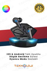 Kulaklık Bluetooth Kablosuz Oyuncu Kulak İçi Mikrofonlu ürün fotoğrafı