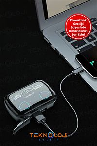 Bluetooth Kulaklık Earbuds Kulak Içi Led Göstergeli Powerbankli Kablosuz Wireless V5.1 ürün fotoğrafı