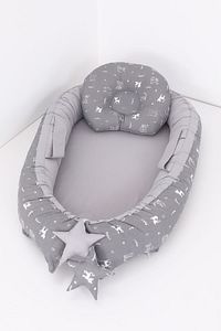 Babynest, Bebek Uyku Yatağı 0-2 Yaş - Gri Kedi Desen ürün fotoğrafı