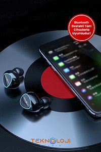 Bluetooth Kulaklık Earbuds Kulak Içi Led Göstergeli Powerbankli Kablosuz Wireless V5.1 ürün fotoğrafı