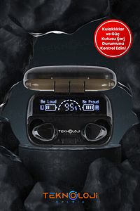 Bluetooth Kulaklık Earbuds Kulak Içi Led Göstergeli Powerbankli Kablosuz Wireless V5.1 ürün fotoğrafı