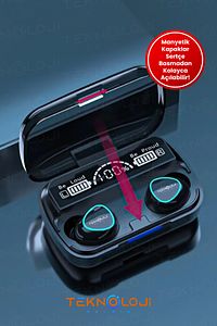 Bluetooth Kulaklık Earbuds Kulak Içi Led Göstergeli Powerbankli Kablosuz Wireless V5.1 ürün fotoğrafı
