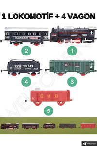 Oyuncak 19 Parça Sesli Ve Işıklı Klasik Tren Seti 91 Cm 3 Farklı Ray Modeli Pilli Tren ürün fotoğrafı