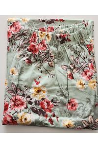 %100 Pamuk Uzunkollu Çiçekli Anne Pijama Takımı Yeşil 4506 ürün fotoğrafı