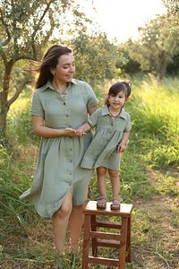 Anne&Baba&Çocuk Müslin Kumaş Takım ( TEK ÜRÜN FİYATIDIR. ANNE ELBİSE FİYATIDIR.) ürün fotoğrafı