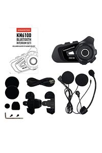 Kn6100 Motosiklet Kask Interkom Bluetooth Intercom Kulaklık Seti Siyah Çanta Hediyeli ürün fotoğrafı
